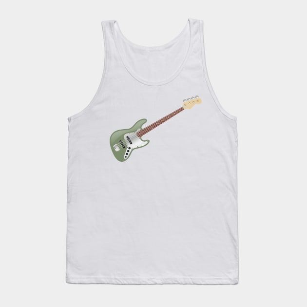 Vintage Avocado Green Electric J-Bass Tank Top by Vector Deluxe